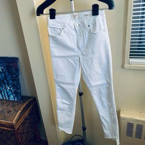 LTJ WHite Raw hem side angled verona jeans